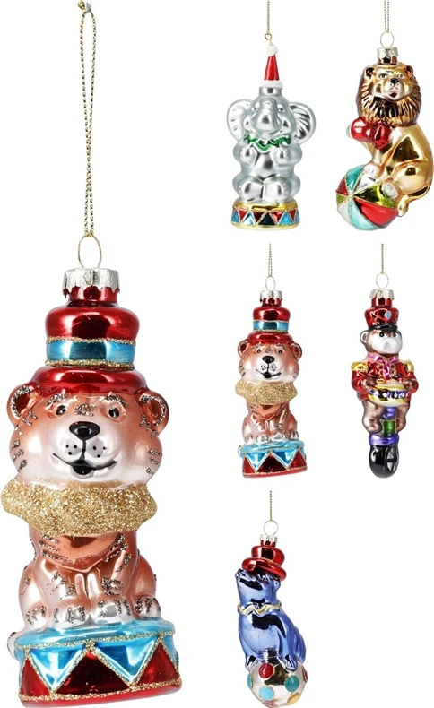 Sirius Christmas Tree toy Circus. various colours. glass