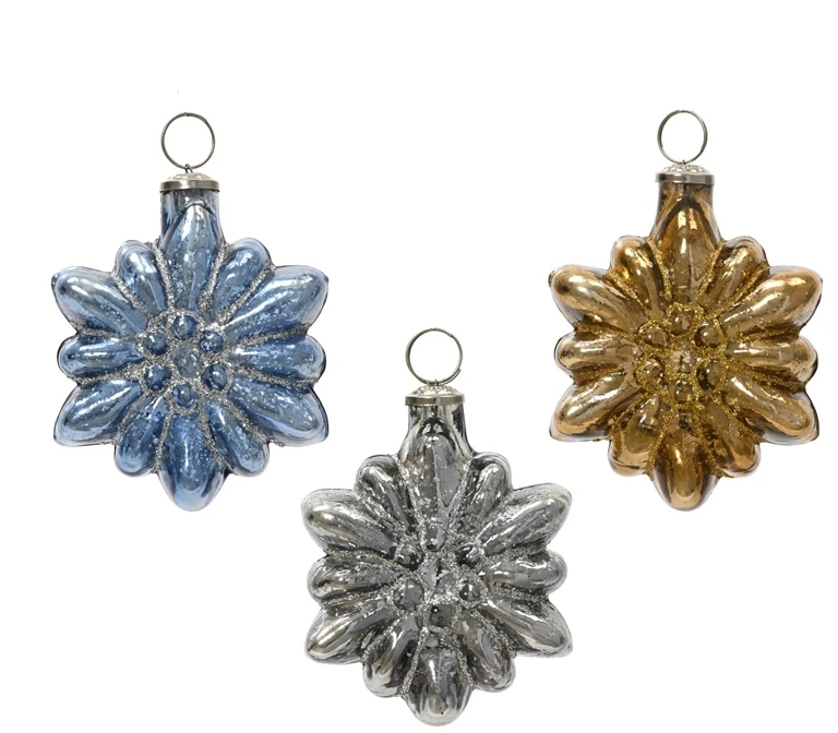 Nežinomas Kalėdų eglutės žaisliukas Decoris Antique Flake, stiklas, 10 cm