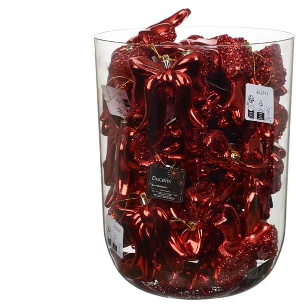 None Nežinomas Eglutės žaisliukas Decoris Bow, raudonas, polistirenas