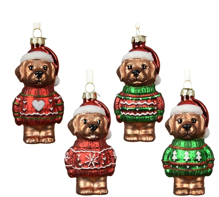 Nežinomas Christmas Tree toy Decoris Dog. various colours. glass