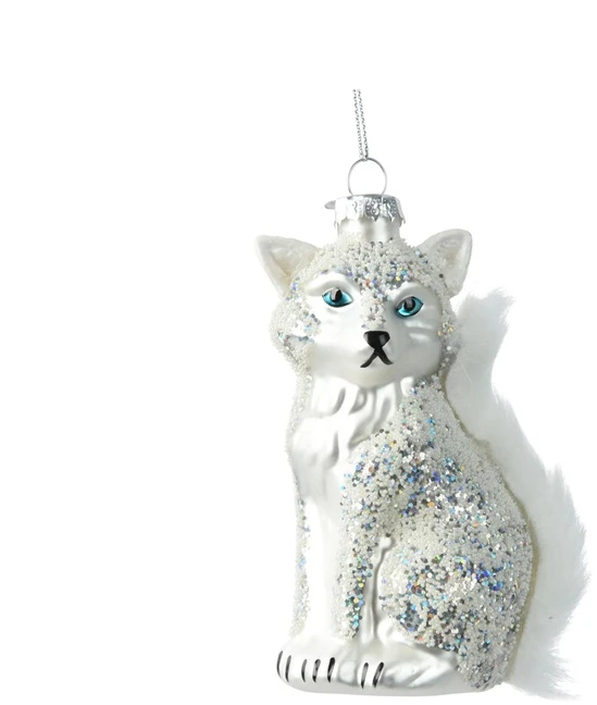 None Nežinomas Eglutės žaisliukas Decoris Fox, baltas, stiklas
