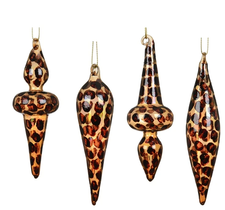 None Nežinomas Eglutės žaisliukas Decoris Leopard, rudas, stiklas