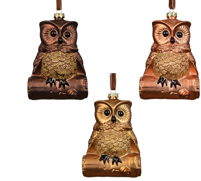 None Nežinomas Eglutės žaisliukas Decoris Owl, rudas, 10 cm