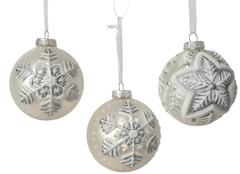 None Nežinomas Eglutės žaisliukas Decoris Winter, baltas, stiklas