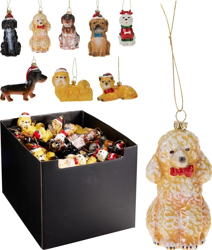Nežinomas Christmas Tree toy Dog. various colours. 11 cm