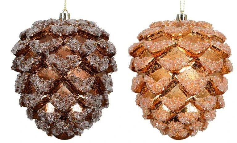 None Christmas Tree toy Pinecone. 14 cm. plastikas