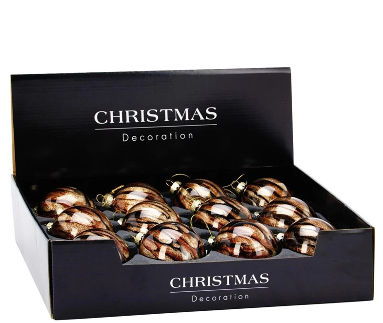 Nežinomas XMAS BALL GLASS 8CM BROWN