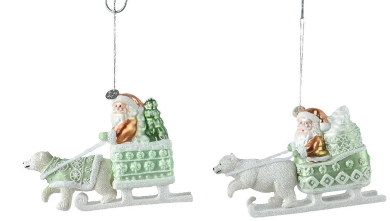 None Eglutės žaisliukas Santa, 10 cm, stiklas