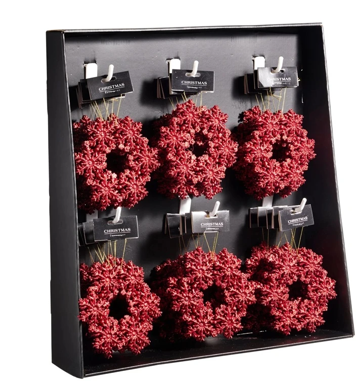 None Christmas Tree toy Snowflake. red. plastikas