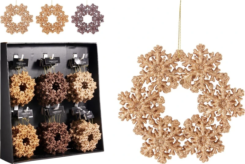 Mica Decorations Christmas Tree toy Snowflake. ruda/auksinis