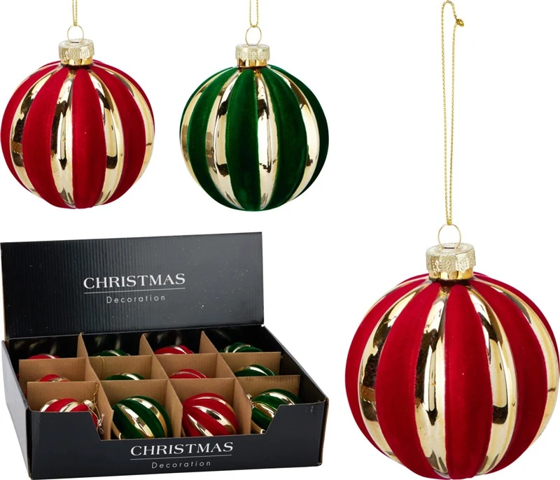 None Christmas Tree toy Stripes. red/žalias. 8 cm