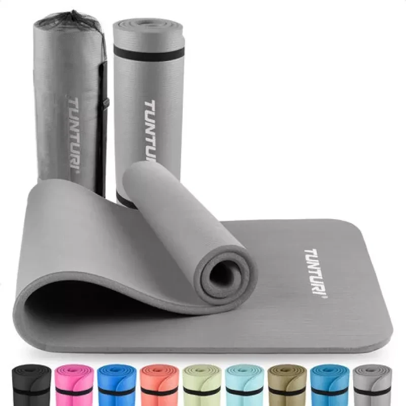Fitneso kilimėlis Tunturi Fitnessmat NBR 15 mm, pilkos spalvos