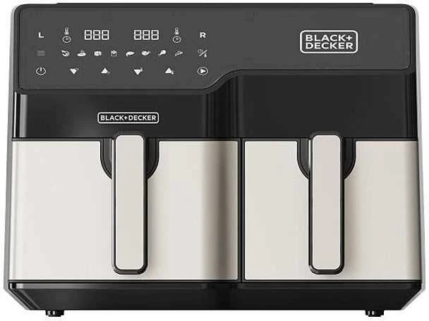 Gruzdintuvė Black & Decker Juodas & Decker BXAF9000E Double 9 L Stand-alone 2500 W Hot air fryer Juodas, Nerūdijantis plienas