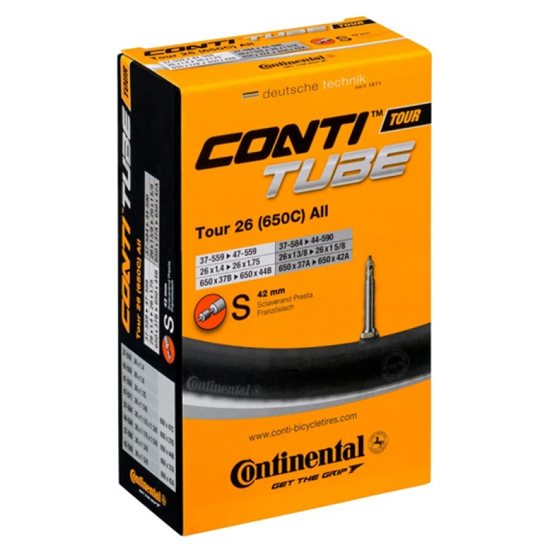 „Continental Tour“ kamera, 26" ir 27,5" x 1,4" - 1,75" su „Presta“ ventiliu, 42 mm universali