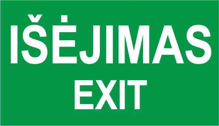 None Nežinomas Lipdukas išėjimas exit 100x180mm