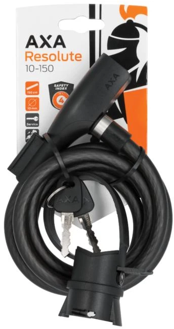 None AXA kabelinė spyna RESOLUTE 1x120, juoda, su raktu