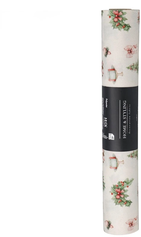 None Christmas table runner. baltas col.. 200 cm x 28 cm