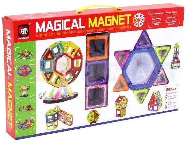 None Konstruktorius Xinbida Magical Magnet 625100042, 52 vnt., įvairių spalvų