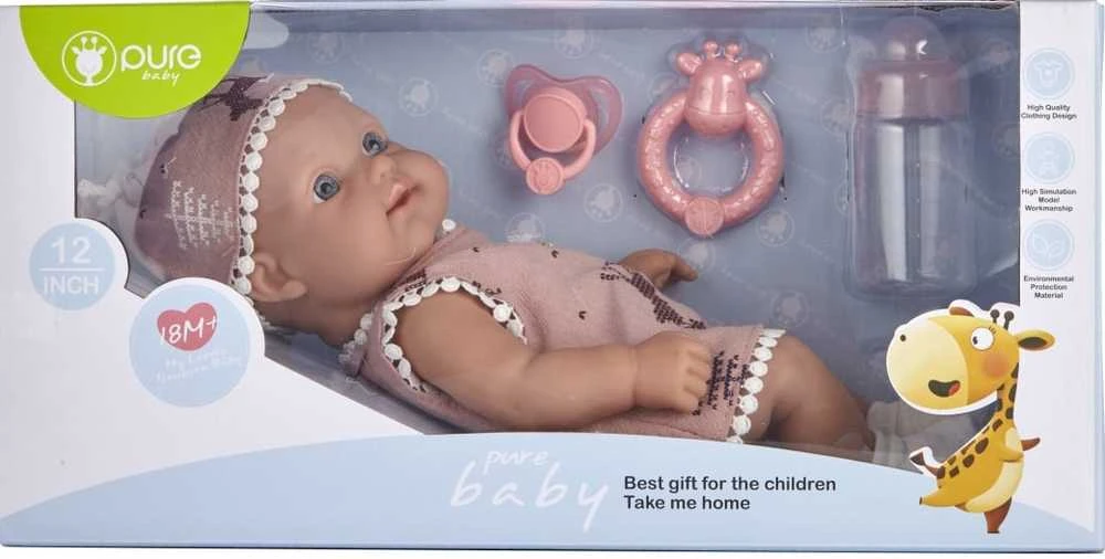 None Lėlė - kūdikis Pure baby ZJA215301, 30 cm, rožinė sp.