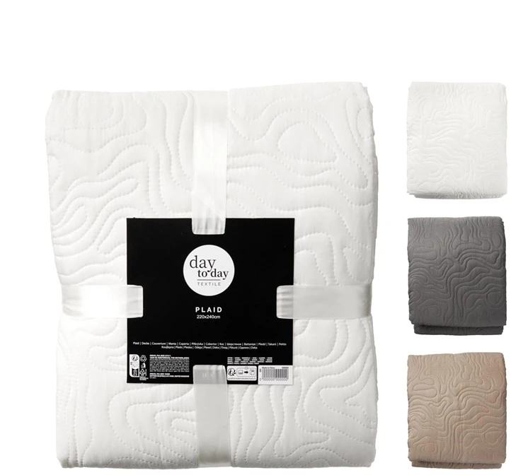 Nežinomas Bedspread AAE825090. baltas/pilkas/sand. 220 cm x 240 cm