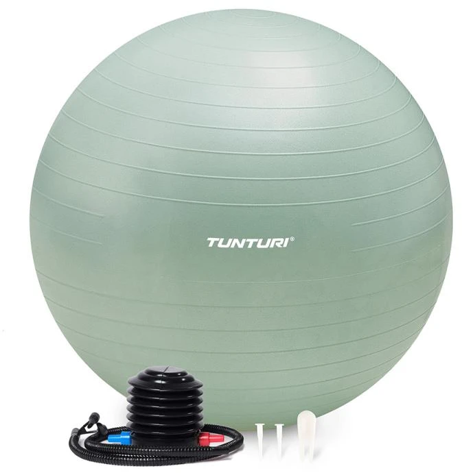 Tunturi Anti Burst gimnastikos kamuolys su pompa, 65 cm, mėtų spalvos
