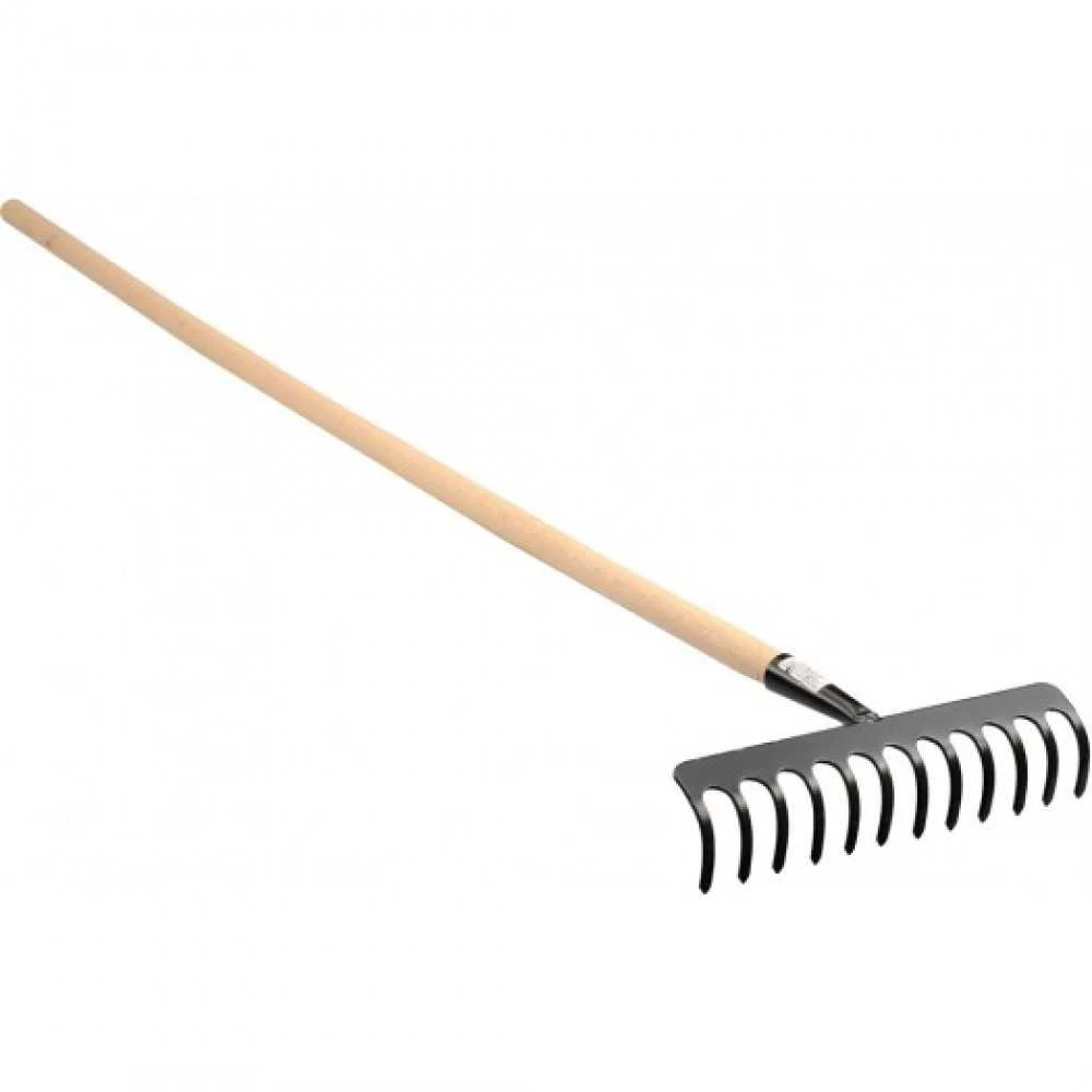 None Metalinis grėblys 14 dantų, su mediniu kotu 150cm