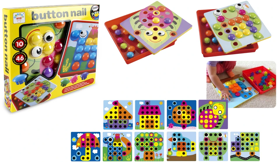 None Mozaika Button Nail