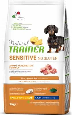 Natural Trainer ADULT DOG SENSITIVE be gliuteno MINI PORK (kiauliena) 2kg