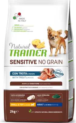 Natural Trainer ADULT DOG SENSITIVE NO GRAIN Mini TROUT upėtakis 2kg (6)
