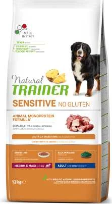 Novafoods Natural Trainer ADULT DOG SENSITIVE be gliuteno Medium/Maxi su antiena 12kg