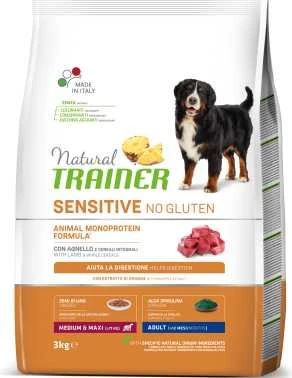 Natural Trainer ADULT DOG SENSITIVE be gliuteno Medium/Maxi su ėriena 3kg
