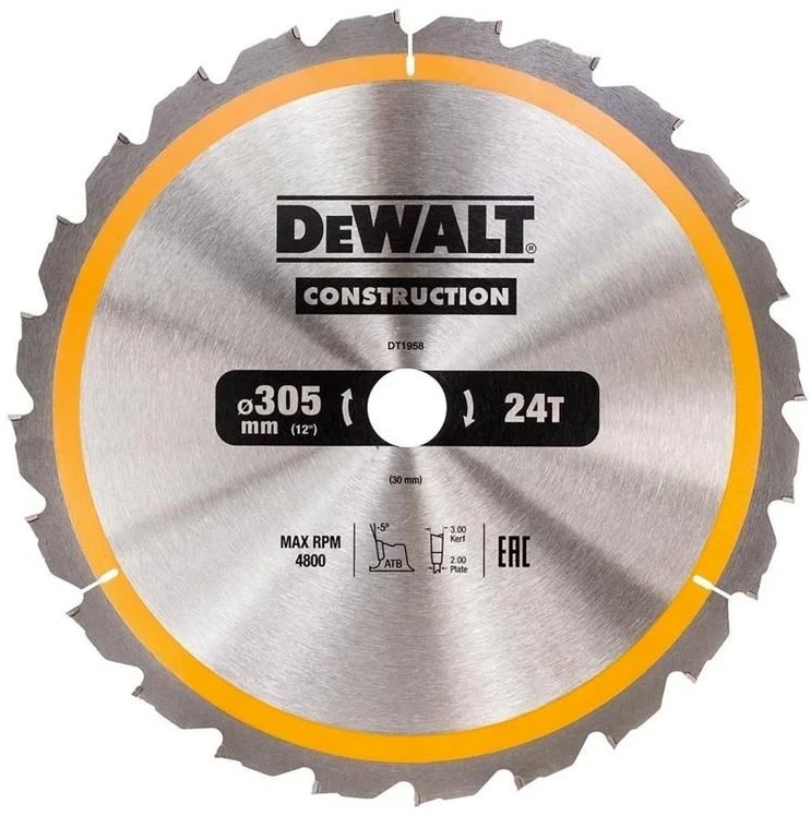None Pjovimo diskas medienai DeWalt DT1958; 305x30 mm; 24T