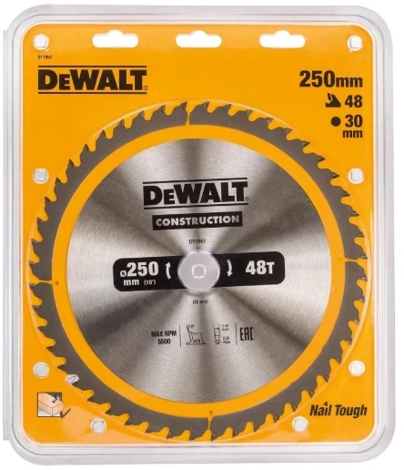 None Pjovimo diskas medienai DeWalt DT4345; 250x30 mm; 50T