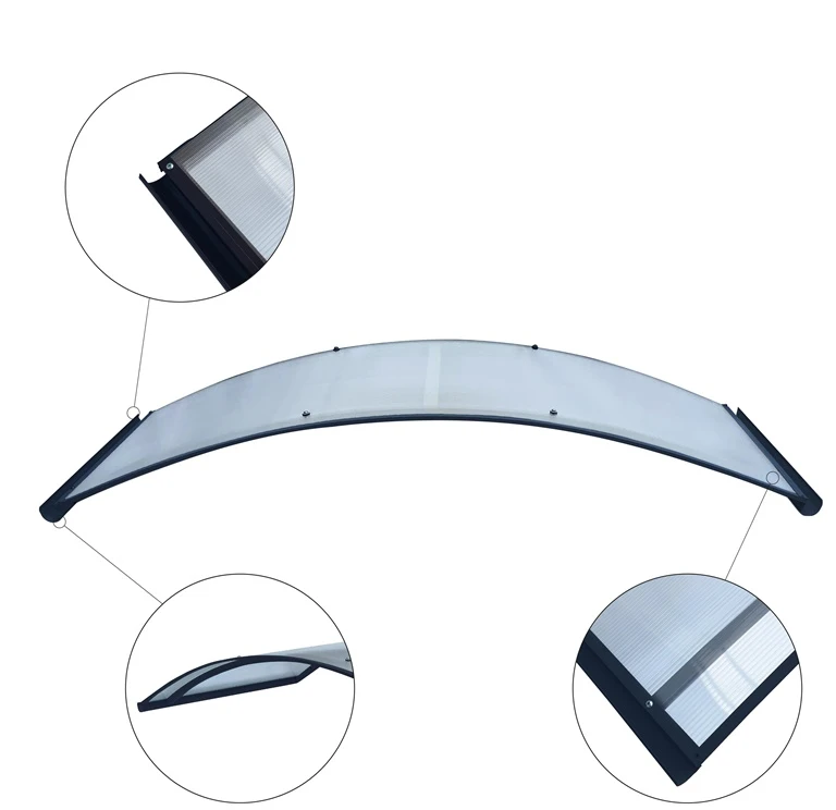 Lenktas stogelis STARKEDACH RODEO RAL7016 6mm skaidri danga, su lataku
