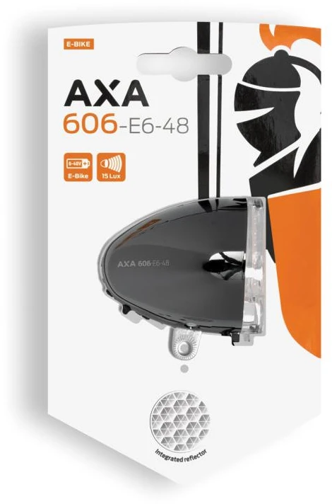 None Priekinis žibintas AXA 606 E-BIKE6-48 VOLT 15 LUX DARK CHROME