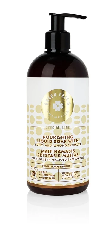 None Žalias FEEL'S skystasis muilas su medaus ir migdolų ekstraktais