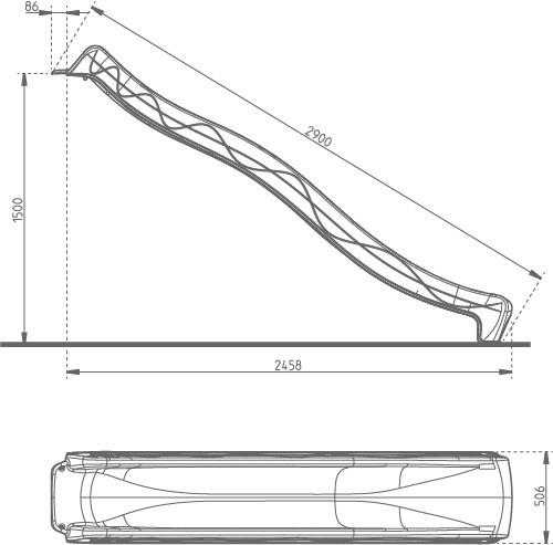 4IQ Raudona čiuožykla 290 cm