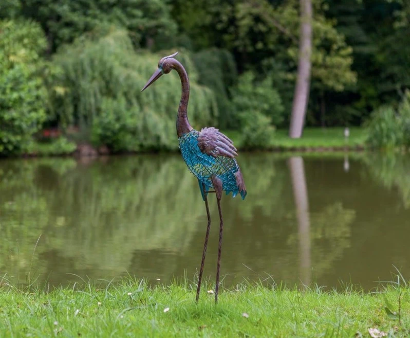 None Garden decoration "Crane". 45 cm x 22 cm x 90 cm