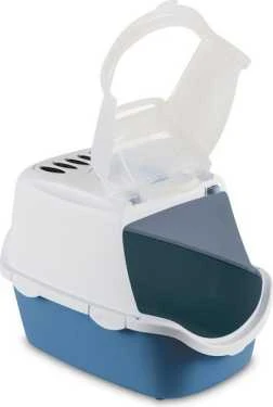 Stefanplast kačių kraiko dėžė CATHY lengvai valoma, balta/šiaurės mėlyna,