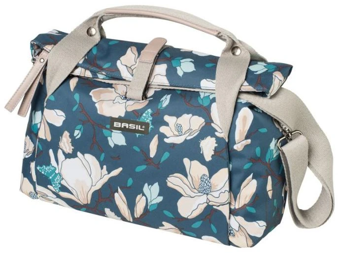 BASIL Vienvietis miesto krepšys MAGNOLIA CITY BAG 7L, užsegimas kabliuku, neperšlampamas poliesteris, žalsvai mėlynas (NAUJA) - BAS-17680