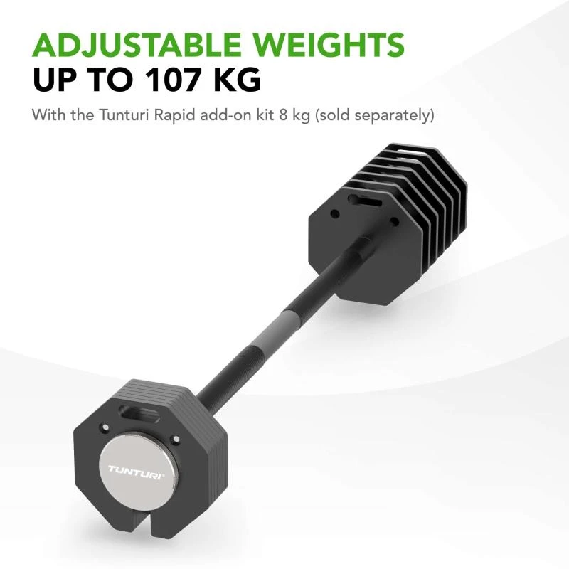 None Reguliuojamo svorio štanga Tunturi Rapid Adjustable Barbell 11 kg