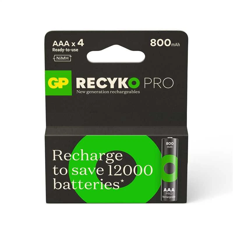 None Įkraunami elementai GP RECYKO AAA. 800mAh. 4 vnt.