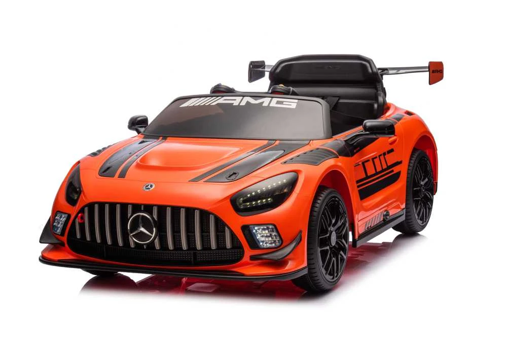 None Vaikiškas elektrinis automobilis Mercedes AMG GT3, juodas/oranžinis
