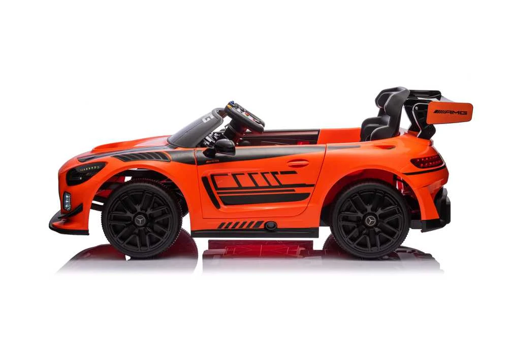 None Vaikiškas elektrinis automobilis Mercedes AMG GT3, juodas/oranžinis