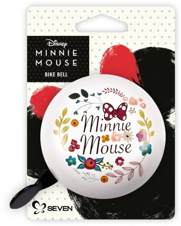 None „SevenPolska“ dviračio laikrodis „Minnie Flowers Retro“, su baltais gėlių raštais