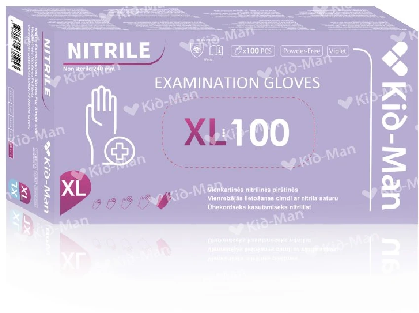 None Vienkartinės Nitrilinės Pirštinės, Dydis XL, 100 vnt Pakuotė