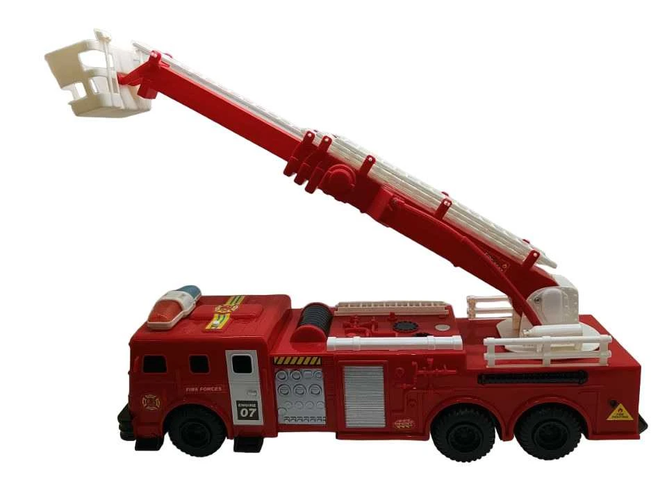 None Žaislinis gaisrinės automobilis „Rescues 999B-14B“, baltas/raudonas.