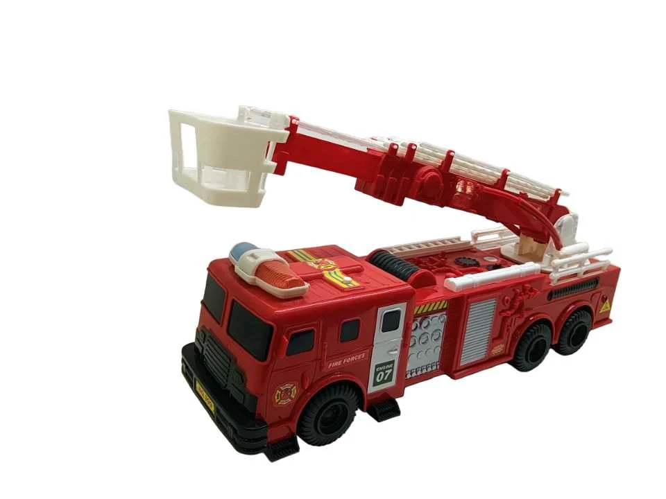 None Žaislinis gaisrinės automobilis „Rescues 999B-14B“, baltas/raudonas.