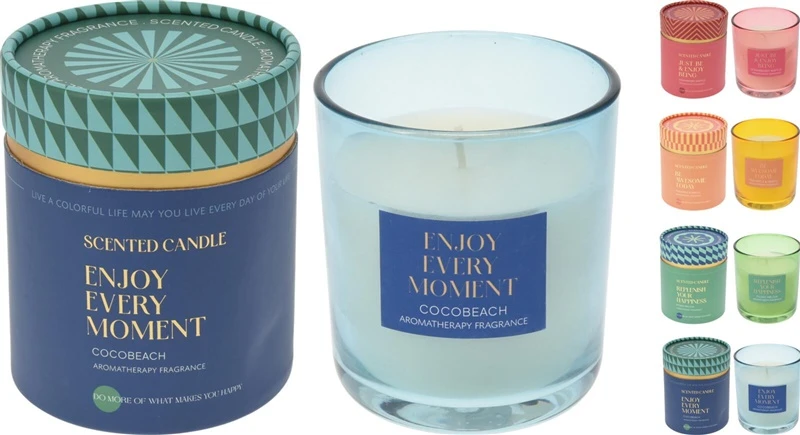 None SCENTED CANDLE IN A GLASS JAR 4 DIFF SCE