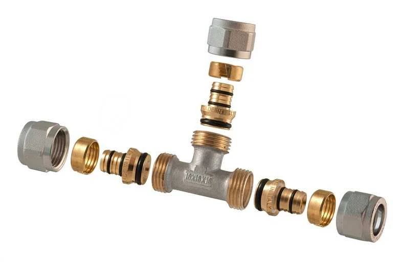 Tdm Brass Išardomasis užveržiamas trišakis 1445, 16 mm